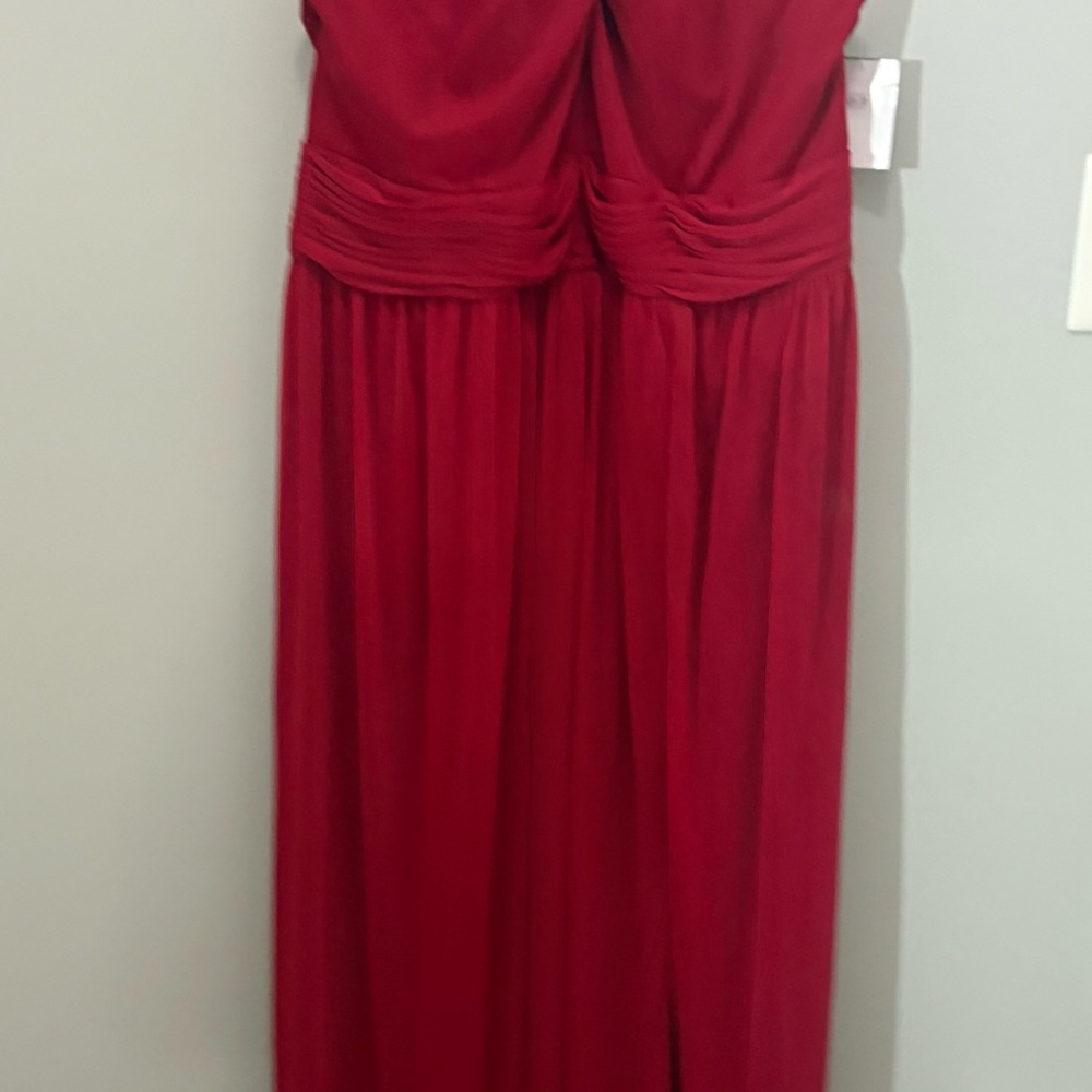 David's Bridal Red Halter Maxi Dress - Picture 8 of 11